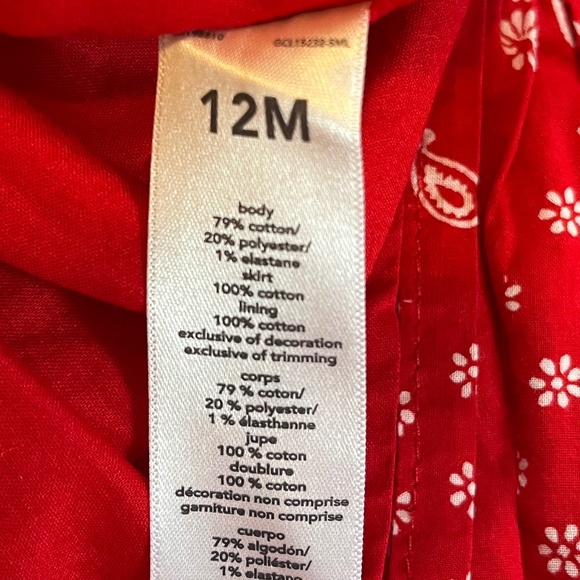 OSHKOSH B'gosh Toddler Sz 12 months Denim Paisley Printed Jumper/Dress - Picture 8 of 9